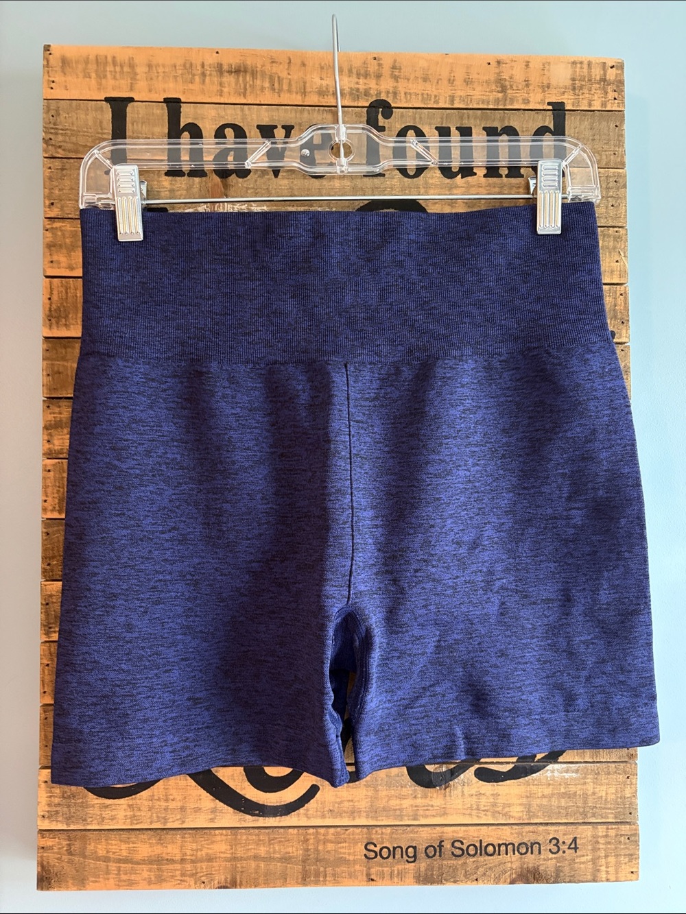 ZYIA Women's Navy Blue Stretch High-Rise Hustle Bike Shorts 4” inseam size XL
